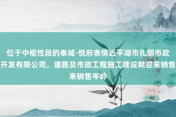 位于中枢性段的奉城·悦府表情近平湖市扎朋市政建设开发有限公司,道路及市政工程施工建设期迎来销售岑岭