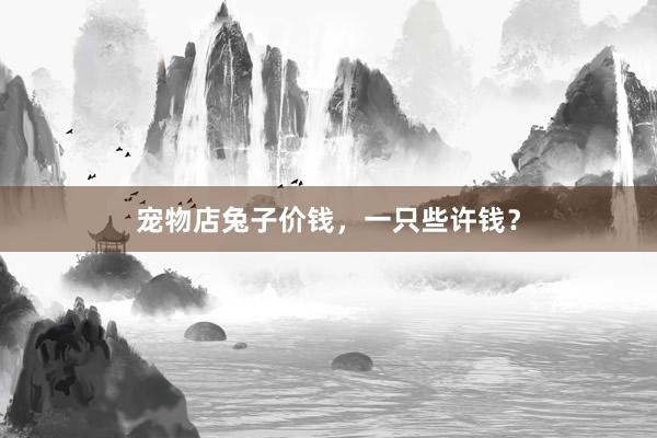 宠物店兔子价钱，一只些许钱？